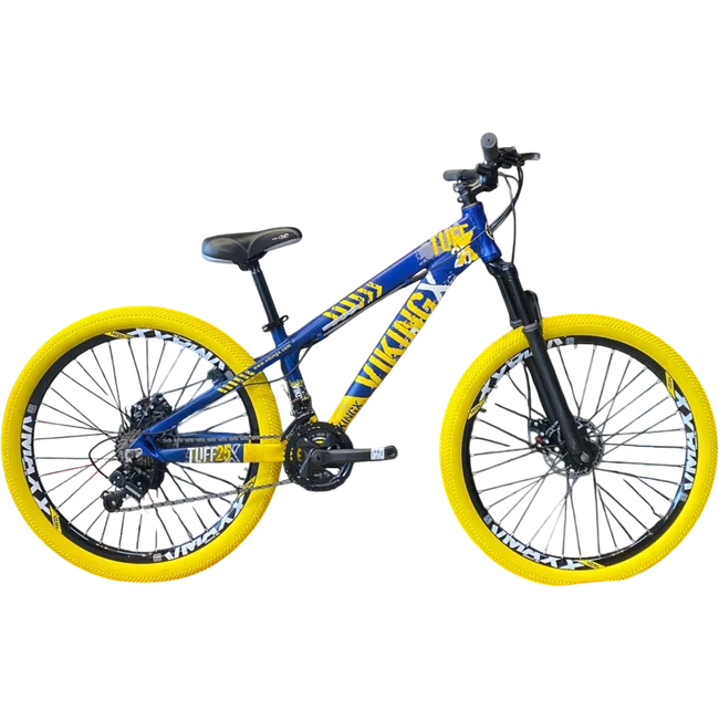 Bicicleta Vikingx Aro 26 Tuff-25 Shimano Azul e Amarelo