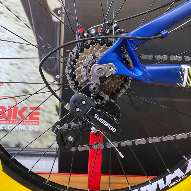 Bicicleta Vikingx Aro 26 Tuff-25 Shimano Azul e Amarelo