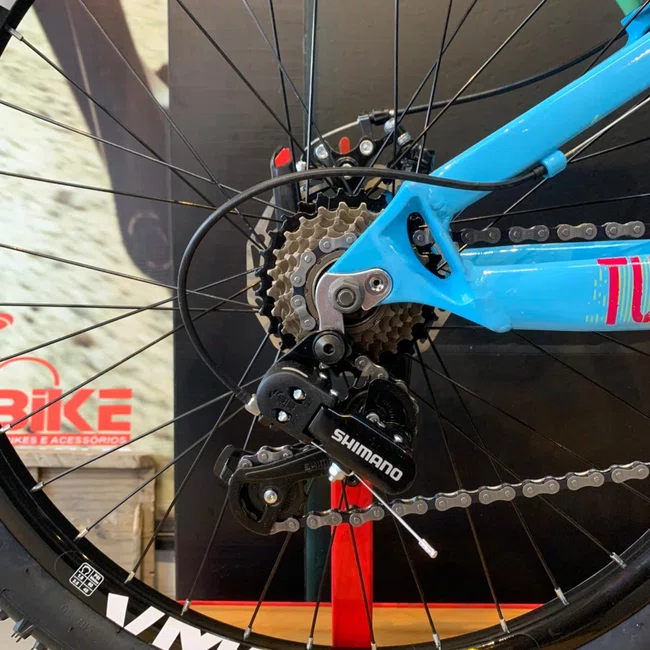 Bicicleta Vikingx Aro 26 Tuff-25 Shimano Azul Laranja Amarelo