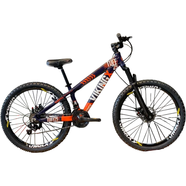 Bicicleta Vikingx Aro 26 Tuff-25 Shimano Azul Laranja e Branco