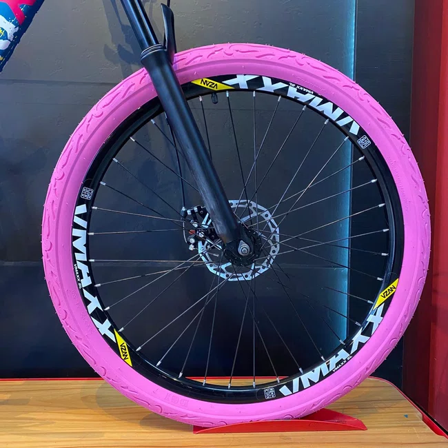 Bicicleta Vikingx Aro 26 Tuff-25 Shimano Verde Amarelo Rosa
