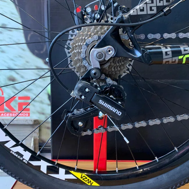 Bicicleta Vikingx Aro 26 Tuff-30 Shimano Preto Prata e Verde