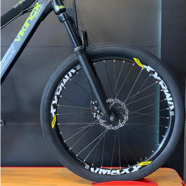 Bicicleta Vikingx Aro 26 Tuff-30 Shimano Preto Prata e Verde