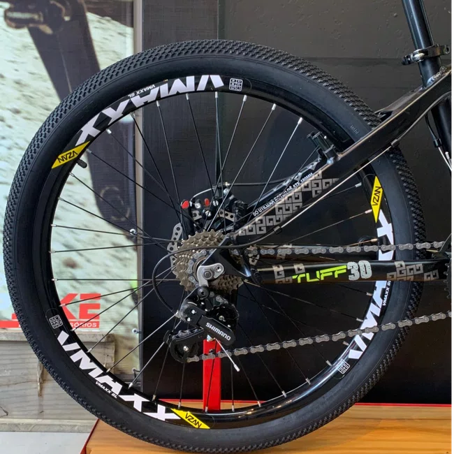 Bicicleta Vikingx Aro 26 Tuff-30 Shimano Preto Prata e Verde