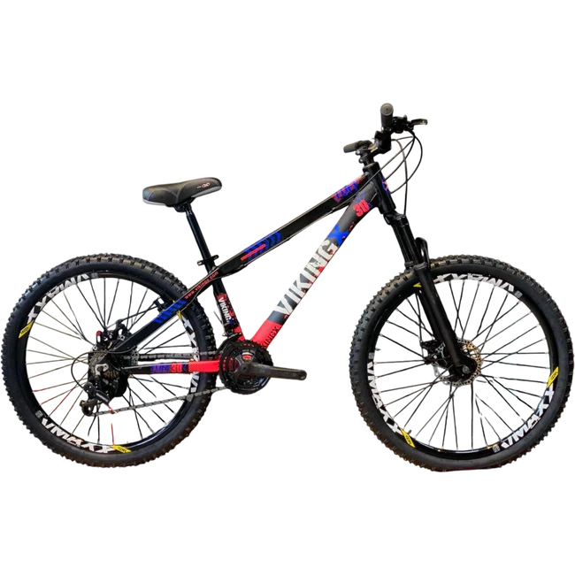 Bicicleta Vikingx Aro 26 Tuff-30 Sshimano Preta Azul e Branca
