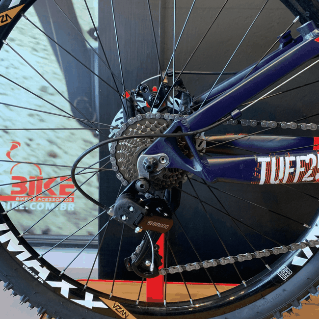 Bicicleta Vikingx Tuff 25 Aro 26 Shimano 21v Azul e Branca e Laranja