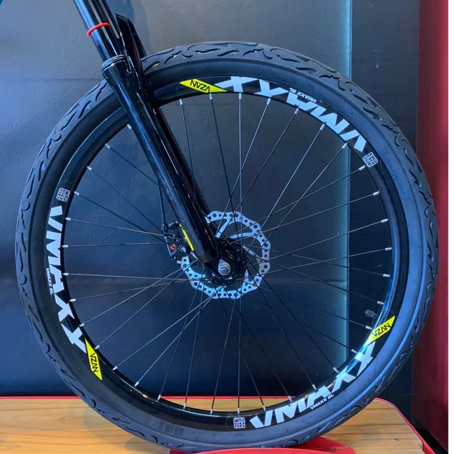 Bicicleta Vikingx Tuff 25 Aro 26 Shimano 21v Azul e Laranja e Amarelo
