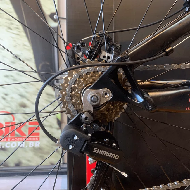 Bicicleta Vikingx Tuff-25 Aro 26 Shimano 21v Preta e Rosa e Azul e Branca