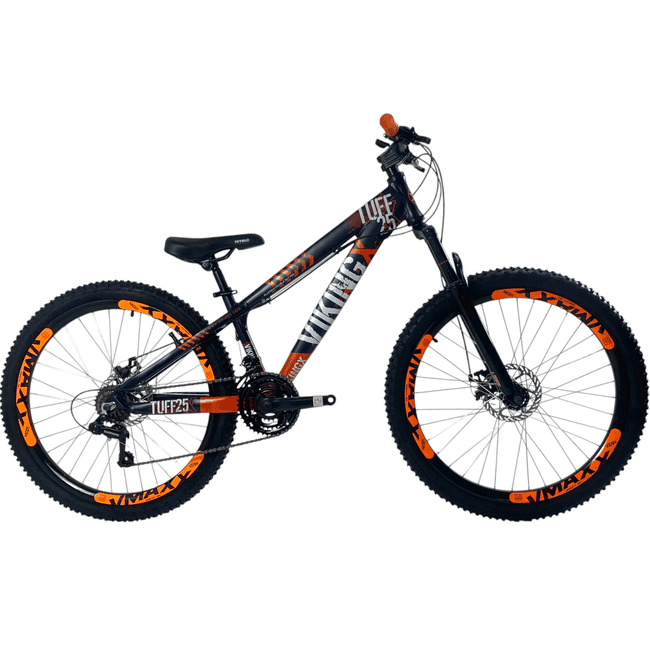 Bicicleta VikingX Tuff 25 Aro 26 Tourney 21v Azul Pétroleo e Laranja