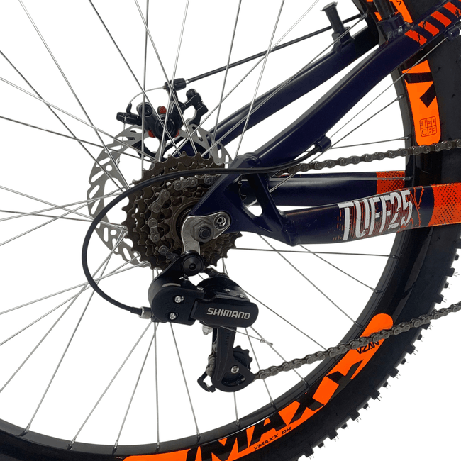 Bicicleta VikingX Tuff 25 Aro 26 Tourney 21v Azul Pétroleo e Laranja