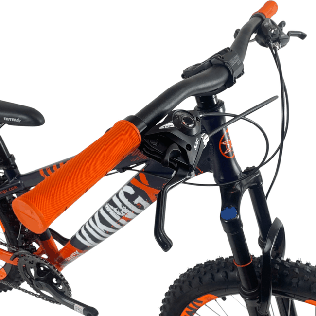 Bicicleta VikingX Tuff 25 Aro 26 Tourney 21v Azul Pétroleo e Laranja