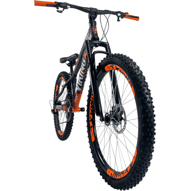 Bicicleta VikingX Tuff 25 Aro 26 Tourney 21v Azul Pétroleo e Laranja