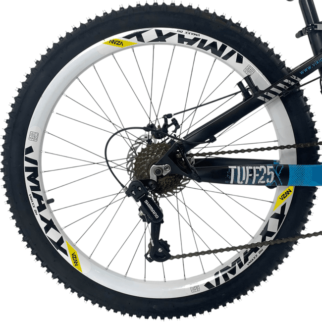 Bicicleta VikingX Tuff 25 Aro 26 Tourney 21v Preto e Azul e Branco