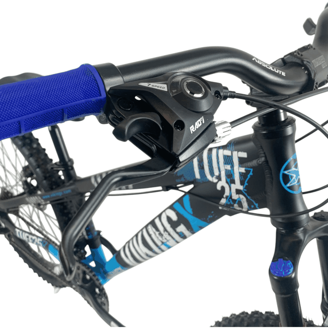 Bicicleta VikingX Tuff 25 Aro 26 Tourney 21v Preto e Azul e Branco e Azul