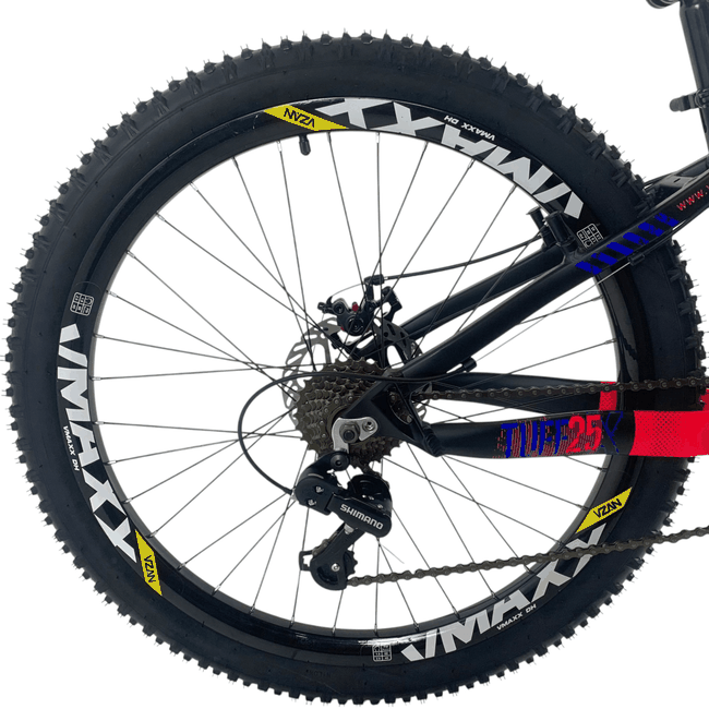 Bicicleta VikingX Tuff 25 Aro 26 Tourney 21v Preto e Rosa e Azul