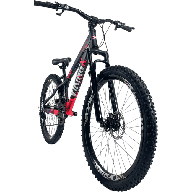 Bicicleta VikingX Tuff 25 Aro 26 Tourney 21v Preto e Rosa e Azul