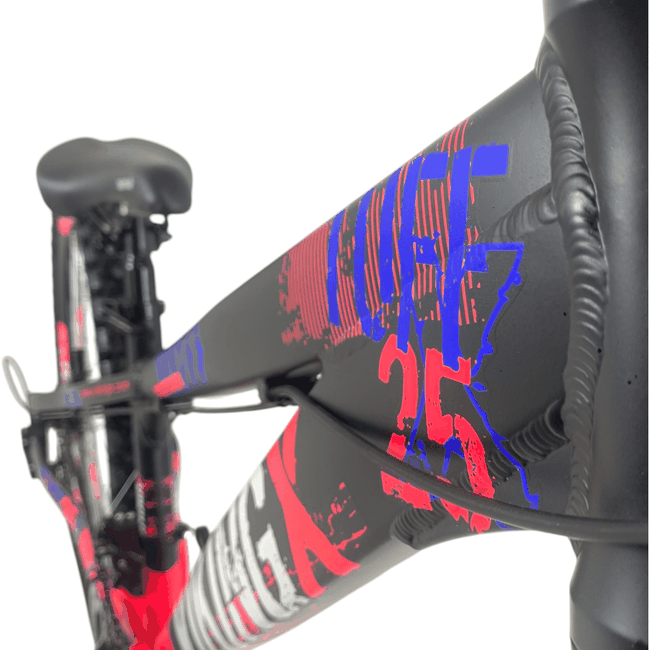 Bicicleta VikingX Tuff 25 Aro 26 Tourney 21v Preto e Rosa e Azul e Rosa