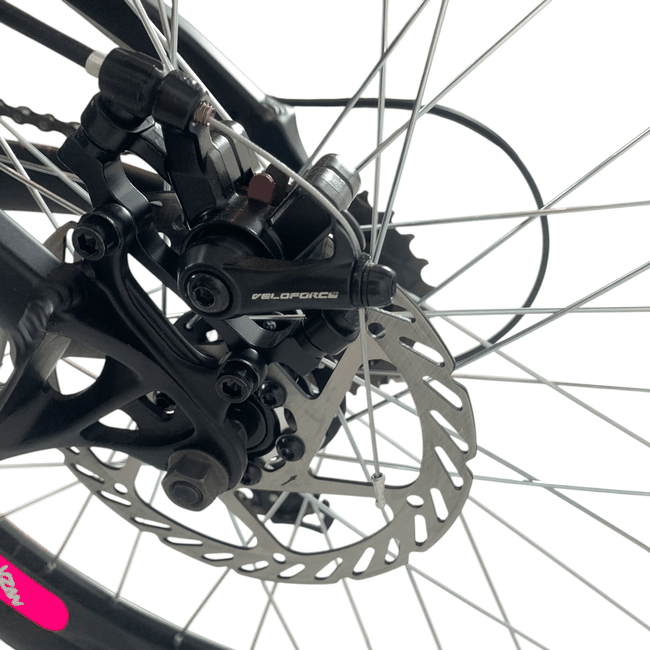 Bicicleta VikingX Tuff 25 Aro 26 Tourney 21v Preto e Rosa e Azul e Rosa