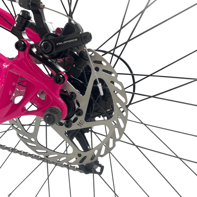 Bicicleta VikingX Tuff 25 Aro 26 Tourney 21v Rosa e Azul e Amarelo