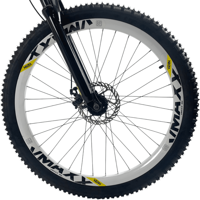 Bicicleta Vikingx Tuff 25 Aro 26 Tourney 21v Roxo e Amarelo e Verde