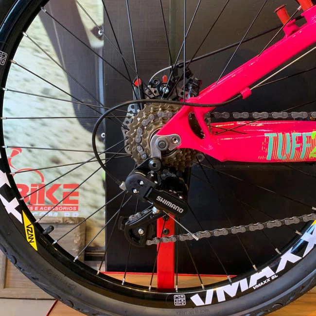 Bicicleta Vikingx Tuff 25 Shimano Aro 26 21v Rosa e Verde