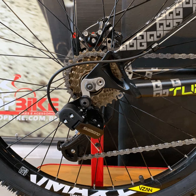 Bicicleta Vikingx Tuff-30 Aro 26 Shimano 21v Preta e Verde e Cinza