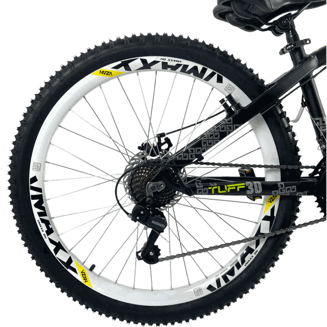 Bicicleta VikingX Tuff 30 Aro 26 Shimano 21v Preto e Verde e Cinza