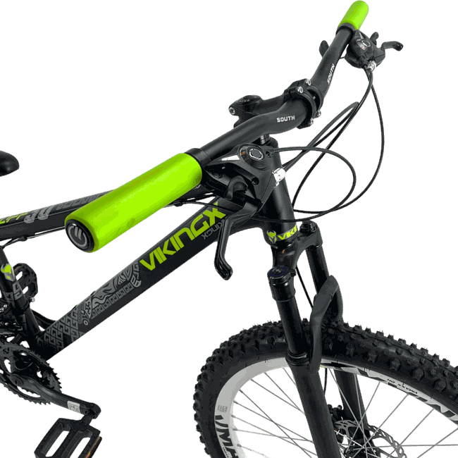 Bicicleta VikingX Tuff 30 Aro 26 Shimano 21v Preto e Verde e Cinza