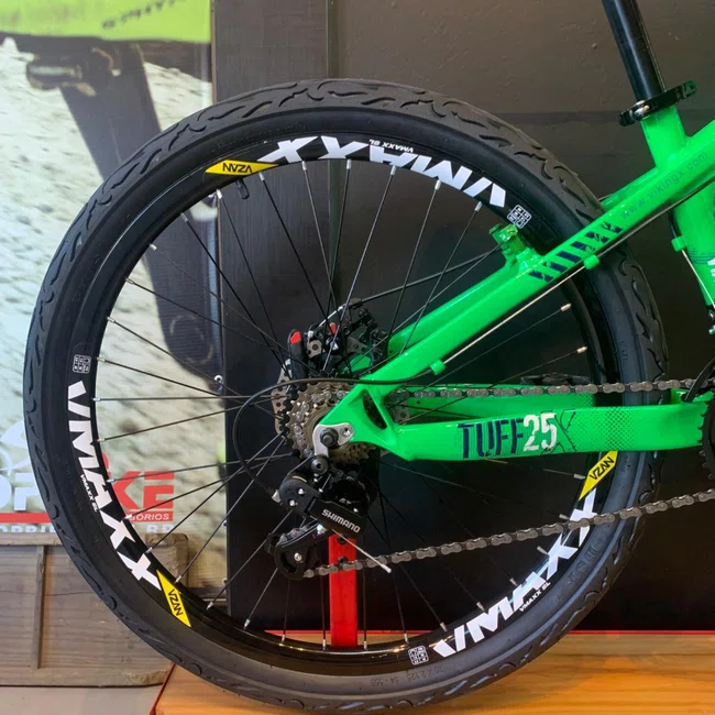 Bicicleta Vikingx Tuff 30 Aro 26 Shimano 21v Verde e Branca e Azul