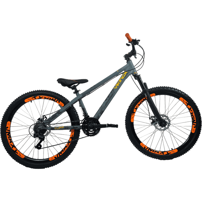 Bicicleta VikingX Tuff 30 Shimano 21v Aro 26 Grafite e Amarelo e Preto e Laranja