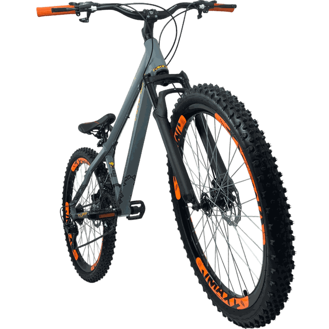 Bicicleta VikingX Tuff 30 Shimano 21v Aro 26 Grafite e Amarelo e Preto e Laranja