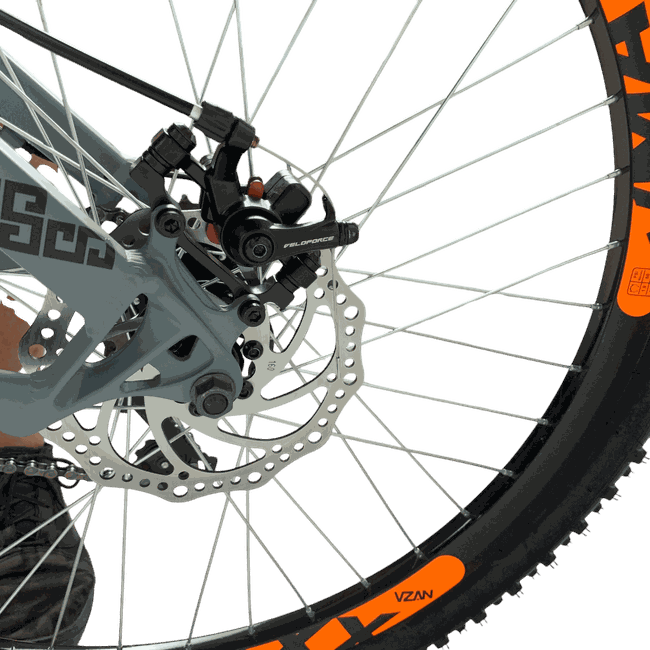 Bicicleta VikingX Tuff 30 Shimano 21v Aro 26 Grafite e Amarelo e Preto e Laranja
