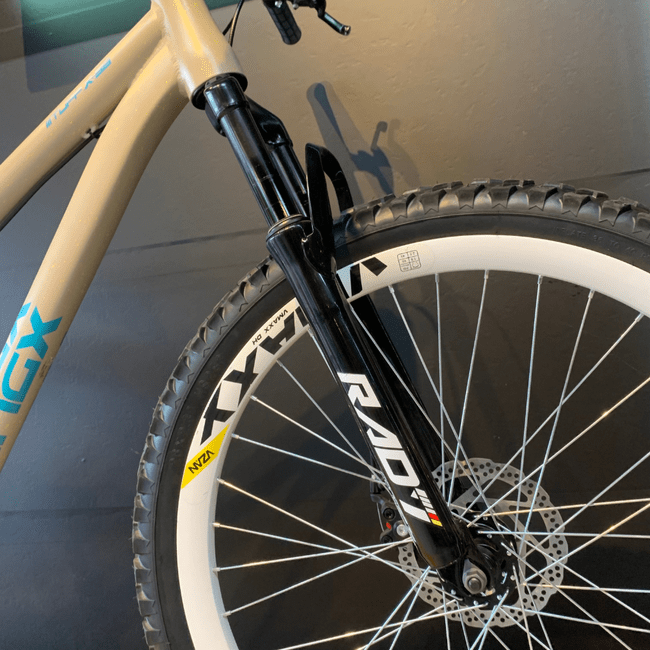 Bicicleta Vikingx Tuff X38 Aro 26 Bege e Verde e Azul
