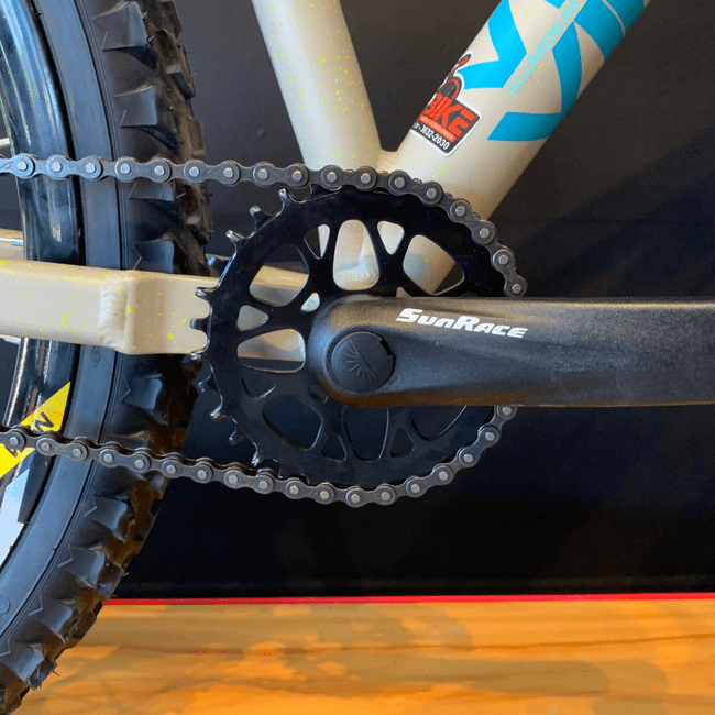 Bicicleta Vikingx Tuff X38 Aro 26 Hidráulico Bege e Verde e azul