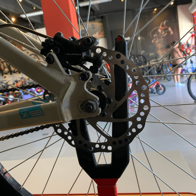 Bicicleta Vikingx Tuff X38 Aro 26 Hidráulico Bege e Verde e azul