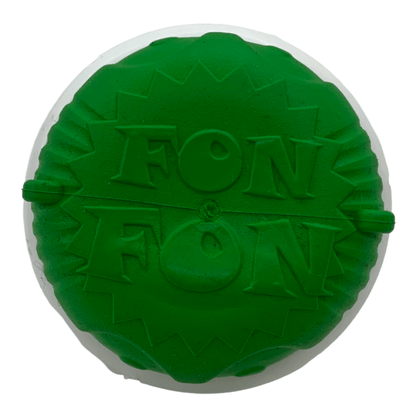 Buzina de Plástico Fon Fon Verde com Base Branca e com Abraçadeira