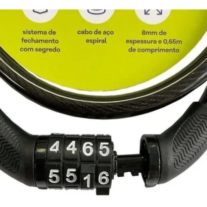 Cadeado Elleven Espiral com Segredo 8mm x 65cm