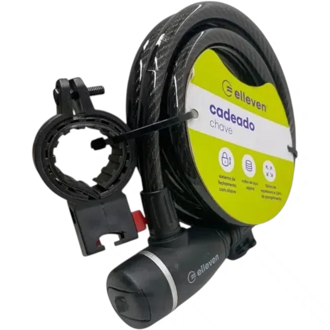 Cadeado Elleven Espiral com Chave 12mm x 1.8mㅤㅤㅤㅤㅤㅤㅤㅤㅤㅤㅤ