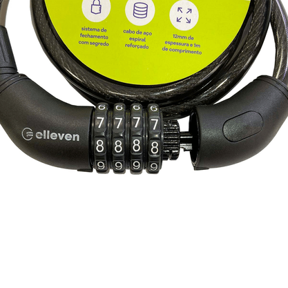 Cadeado Elleven Espiral com Segredo 12mm x 1m