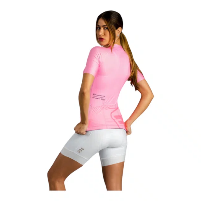 Camisa Ciclismo Free Force Jersey Training Bloom Rosa