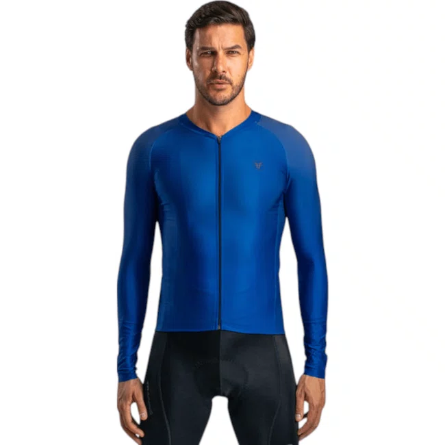 Camisa Ciclismo Free Force Manga Longa Masculina Training Ocean