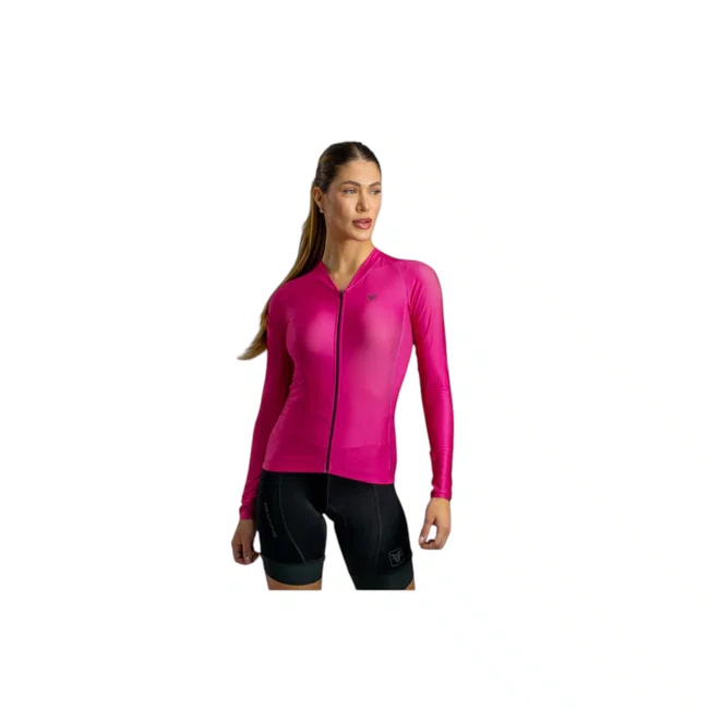 Camisa Ciclismo Free Force Training Manga Longa Candy Rosa
