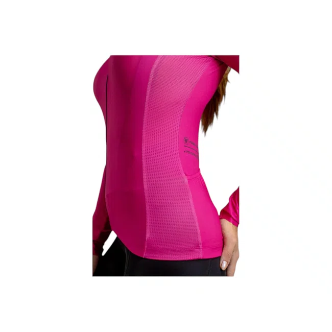 Camisa Ciclismo Free Force Training Manga Longa Candy Rosa