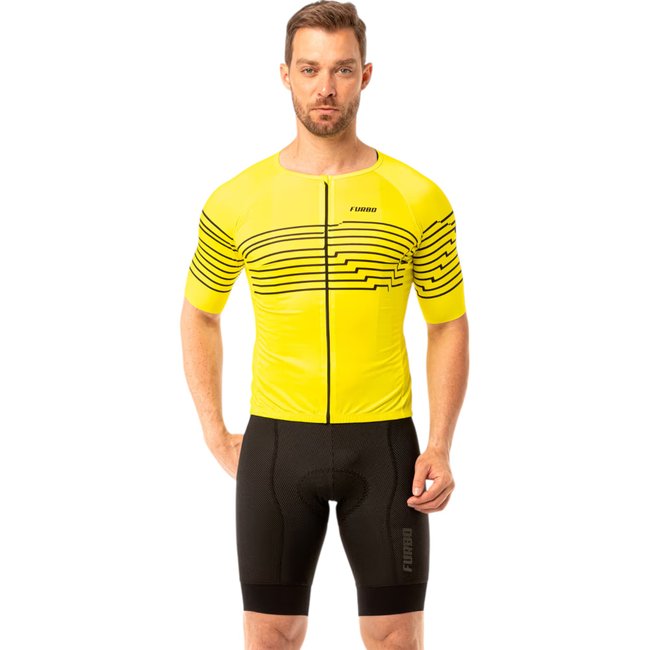 Camisa Ciclismo Masculina Furbo F13 Sport Level Amarelo Neon