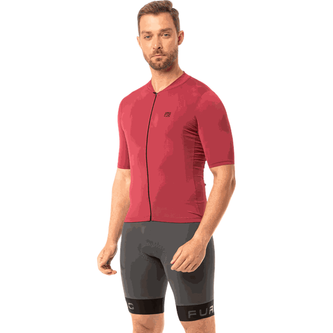 Camisa Ciclismo Unissex Manga Curta Euro Furbo Cherry Bordo