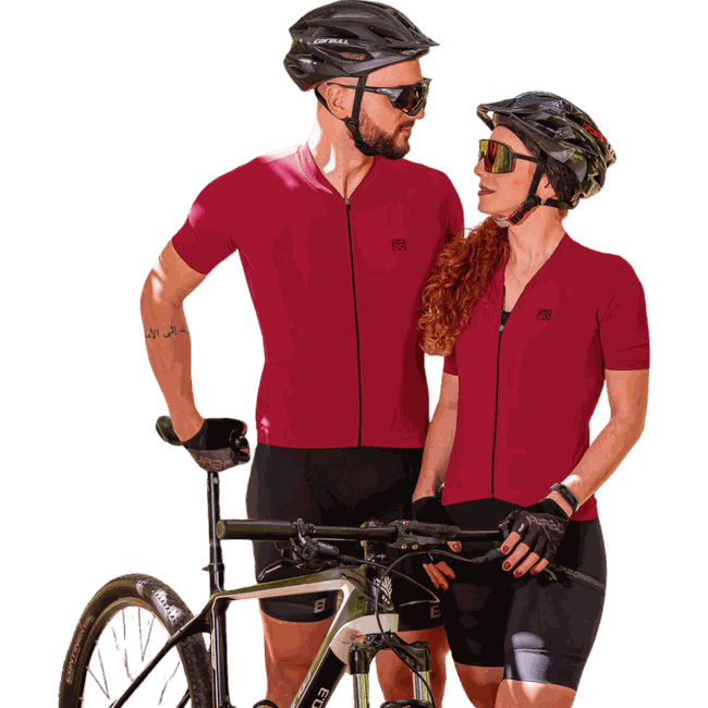 Camisa Ciclismo Unissex Manga Curta Euro Furbo Cherry Bordo
