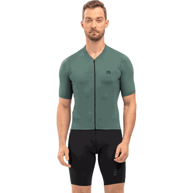 Camisa Ciclismo Unissex Manga Curta Euro Furbo Verde Militar