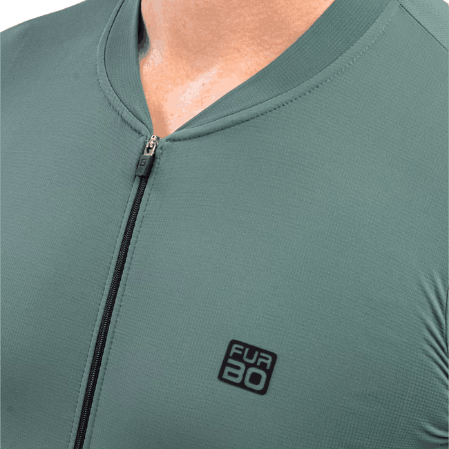Camisa Ciclismo Unissex Manga Curta Euro Furbo Verde Militar