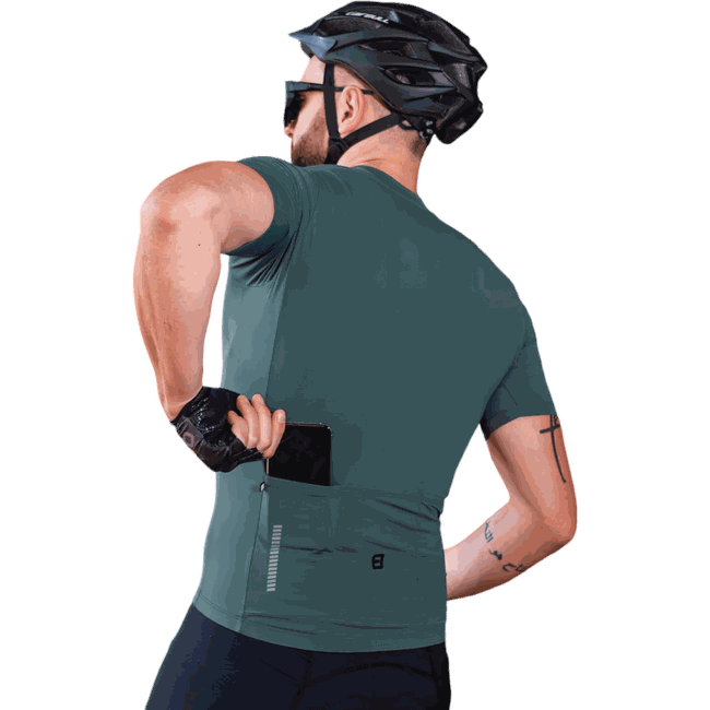 Camisa Ciclismo Unissex Manga Curta Euro Furbo Verde Militar