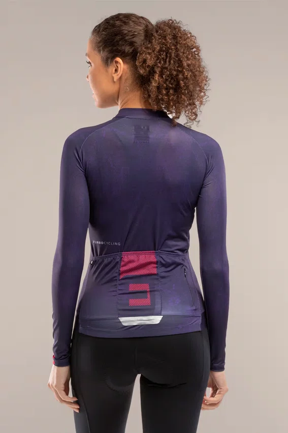 Camisa Jersey Feminina Manga Longa Furbo Donna Ragazza Plum Roxo